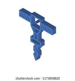 Drilling isometric left top view 3D icon