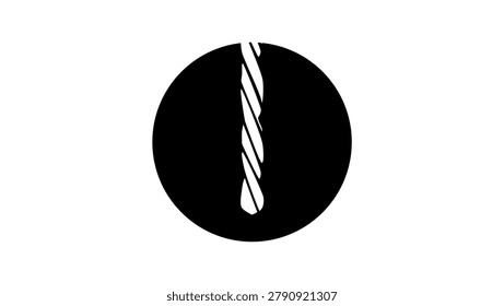 drilling logo, black isolated vector silhouette
