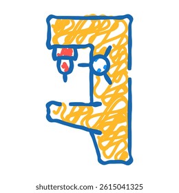 drilling machine doodle icon sketch vector. drilling machine sign. isolated symbol illustration