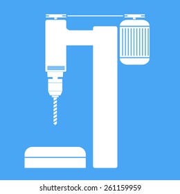 Drilling machine factory. Vector illustration. 