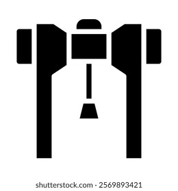 Drilling Machine Glyph Icon, Concept of Industrial Equipment and Construction Tool.