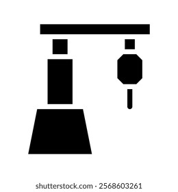 Drilling machine icon. Concept of industrial equipment and manufacturing.