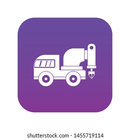 Drilling machine icon digital purple for any design isolated on white vector illustration