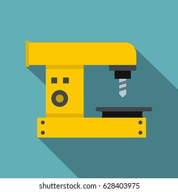 Drilling machine icon. Flat illustration of drilling machine vector icon for web on baby blue background