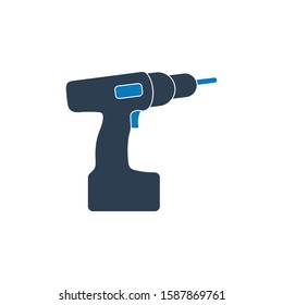Drilling Machine Icon. Flat style vector EPS.