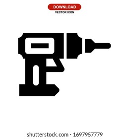 drilling machine icon or logo isolated sign symbol vector illustration - high quality black style vector icons

