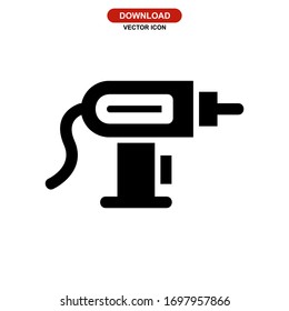 drilling machine icon or logo isolated sign symbol vector illustration - high quality black style vector icons
