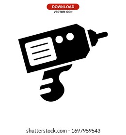 drilling machine icon or logo isolated sign symbol vector illustration - high quality black style vector icons
