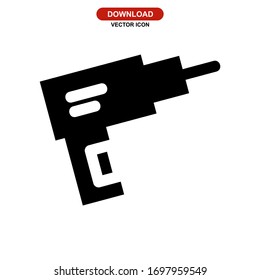 drilling machine icon or logo isolated sign symbol vector illustration - high quality black style vector icons
