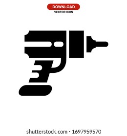 drilling machine icon or logo isolated sign symbol vector illustration - high quality black style vector icons
