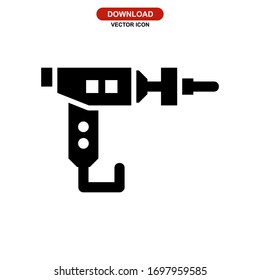 drilling machine icon or logo isolated sign symbol vector illustration - high quality black style vector icons
