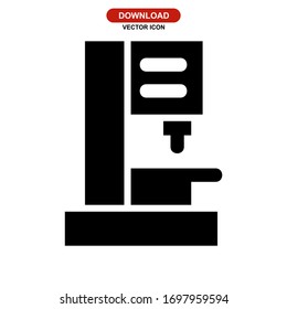 Icono de máquina de perforación o logotipo símbolo de signo aislado ilustración vectorial - iconos vectoriales de estilo negro de alta calidad
