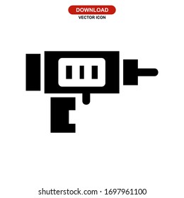 drilling machine icon or logo isolated sign symbol vector illustration - high quality black style vector icons
