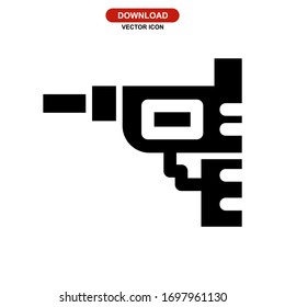 Icono de máquina de perforación o logotipo símbolo de signo aislado ilustración vectorial - iconos vectoriales de estilo negro de alta calidad
