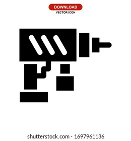 drilling machine icon or logo isolated sign symbol vector illustration - high quality black style vector icons
