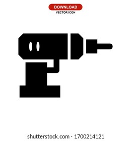 drilling machine icon or logo isolated sign symbol vector illustration - high quality black style vector icons
