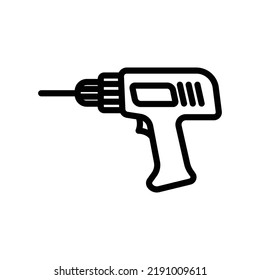 Icono de la máquina de perforación. icono relacionado con la construcción, electrónica, día laboral. Estilo de icono de línea. Diseño sencillo editable