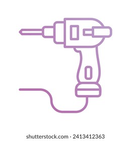 icono de máquina de perforación con ilustración de material vectorial de fondo blanco