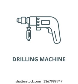 Drilling machine illustration line icon, vector. Drilling machine illustration outline sign, concept symbol, flat illustration