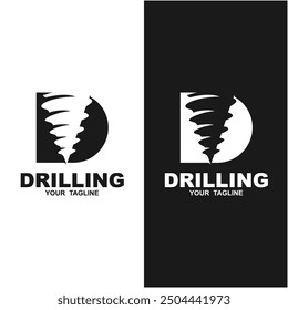 drilling machine logo. Drilling Mining logo. this logo suitable for oil business, drilling mining or companies