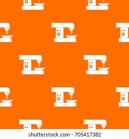 Drilling machine pattern repeat seamless in orange color for any design. Vector geometric illustration