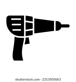 Icono De Glifo Vector De Máquina De Perforación Para Uso Personal Y Comercial.

