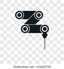 Drilling machine vector icon isolated on transparent background, Drilling machine logo concept