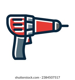 Drilling Machine Vector Thick Line Filled Dark Colors Icons For Personal And Commercial Use.
