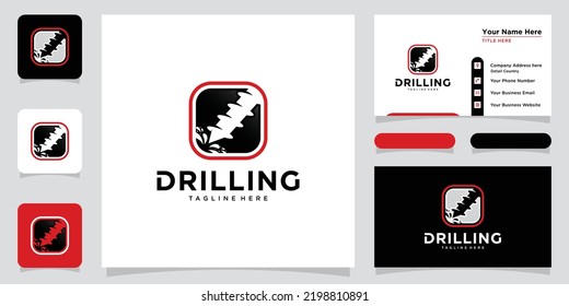 Drilling Mining Bore Business Company Logo Template Vector