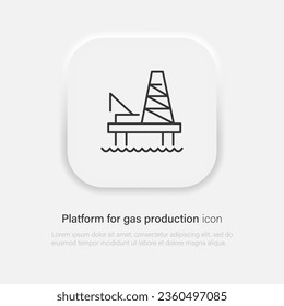 Drilling oil or gas platform icon black isolated. Vector EPS 10