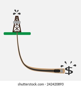 Drilling Oil Well Vector Illustration