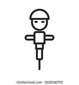 Icono de vector de negrita de contorno de taladro que se puede modificar o editar fácilmente 