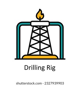 Drilling Rig Filled Outline Icon Design illustration. Smart Industries Symbol on White background EPS 10 File