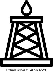 Drilling Rig Icon Element For Design And Vector