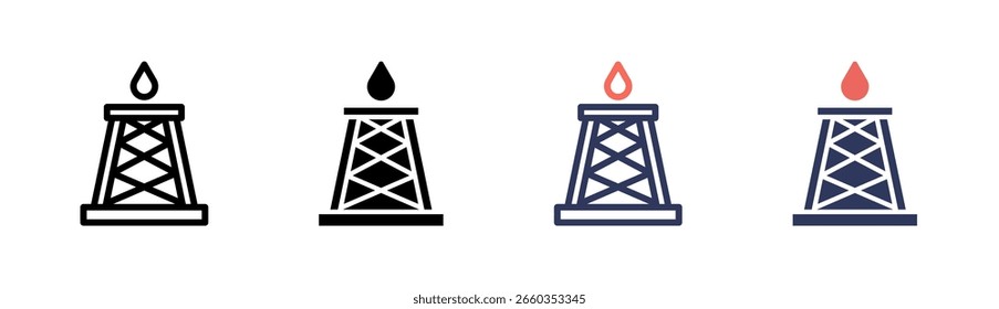 Elemento De Icono De Plataforma De Perforación Para Diseño Y Vector
