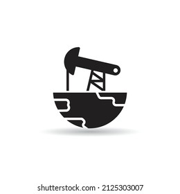 icono de la plataforma de perforación en fondo blanco