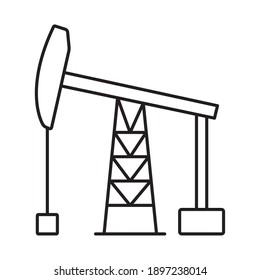 icono de la plataforma de perforación sobre fondo blanco, estilo de línea, ilustración vectorial