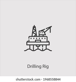 drilling rig icon vector icon.Editable stroke.linear style sign for use web design and mobile apps,logo.Symbol illustration.Pixel vector graphics - Vector