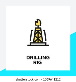 DRILLING RIG LINE ICON SET