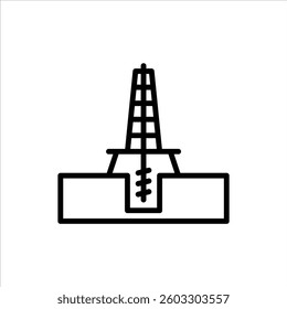 Drilling Rig outline icon, Drilling Rig black line illustration.
