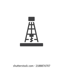Drilling rig vector icon. filled flat sign for mobile concept and web design. Oil pump glyph icon. Symbol, logo illustration. Vector graphics