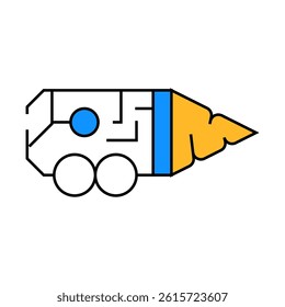 drilling robot line icon vector. drilling robot sign. isolated symbol illustration