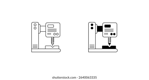 drilling set icon with white background vector stock illustration