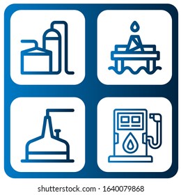 drilling simple icons set. Contains such icons as Storage tank, Oil platform, Fuel, can be used for web, mobile and logo