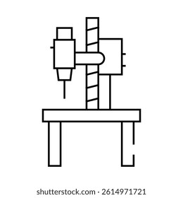 drilling and slotting machine line icon vector. drilling and slotting machine sign. isolated contour symbol black illustration