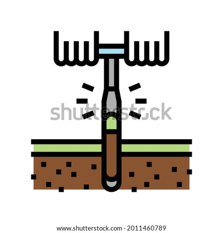 drilling tool for soil testing color icon vector. drilling tool for soil testing sign. isolated symbol illustration