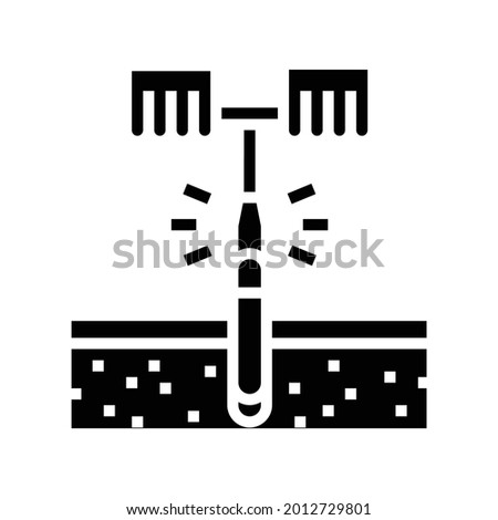 drilling tool for soil testing glyph icon vector. drilling tool for soil testing sign. isolated contour symbol black illustration
