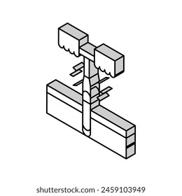 drilling tool for soil testing isometric icon vector. drilling tool for soil testing sign. isolated symbol illustration