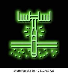 drilling tool for soil testing neon light sign vector. drilling tool for soil testing illustration