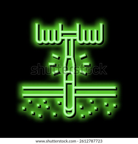 drilling tool for soil testing neon light sign vector. drilling tool for soil testing illustration